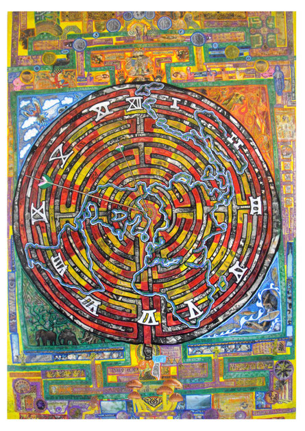 Collages & techniques mixtes, 170X120cm, 2012.