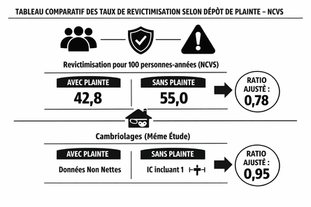 Tableau comparatif des taux de revictimisation