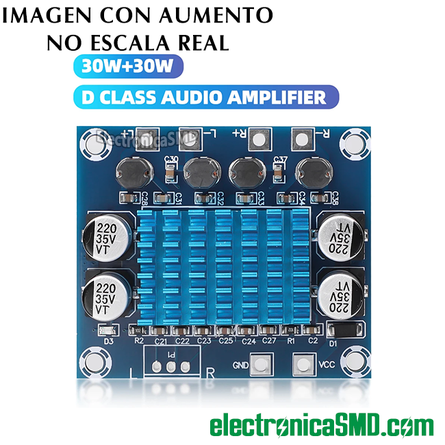 modulo amplificador audio guatemala, modulo amplificadores audio TPA3110 30W, Modulo amplificador 30+30W Clase D