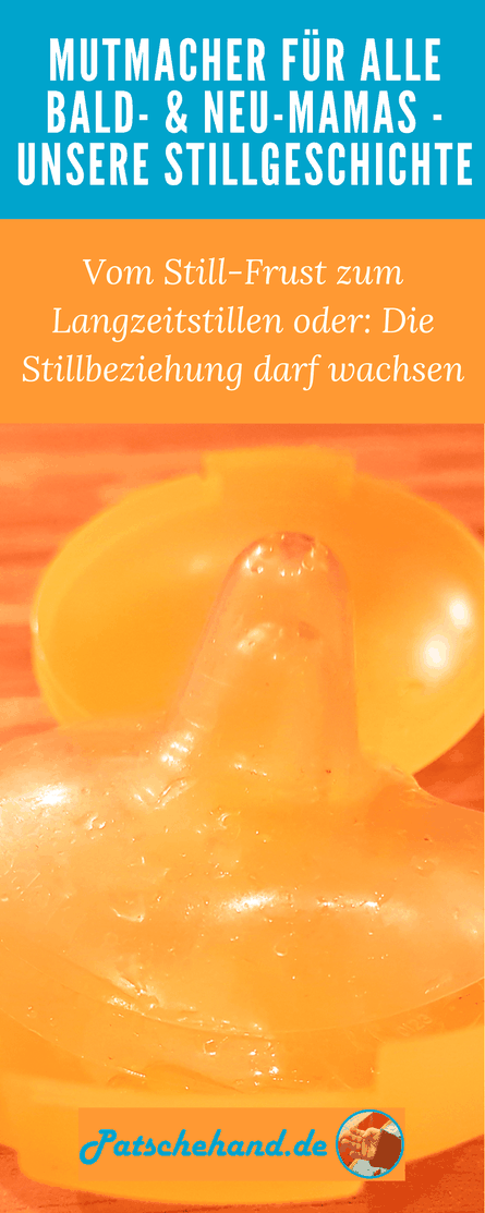 Grafik für Pinterest zu unserer Stillgeschichte auf Mama-Blog Patschehand.de