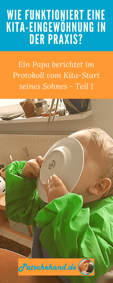 Grafik zum Kita-Eingewöhnungs-Protokoll für Pinterest oder zum Teilen auf Mama-Blog Patschehand.de