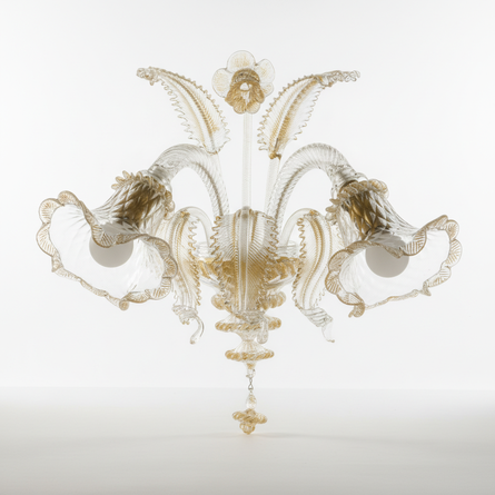 Modello Veneziano Originale lampada da parete con due luci in vetro di Murano