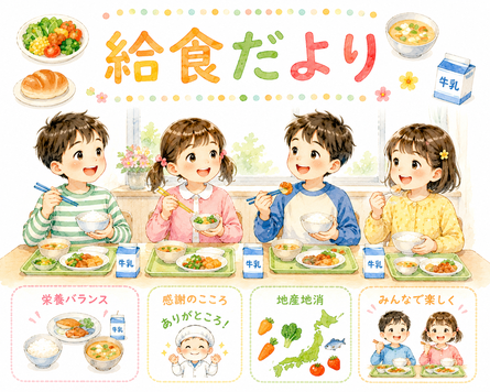 給食だより用AIイラスト画像