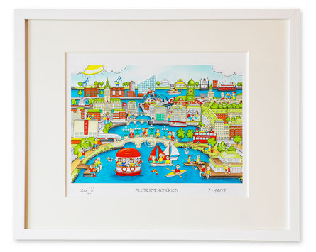 Beispiel: Artist Print No.1/3 aus 11-2019 /  MIJJI / Titel:  "Alstervergnügen"