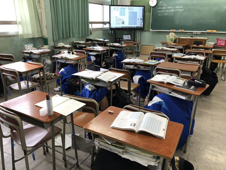 座間市立西中学校訓練風景
