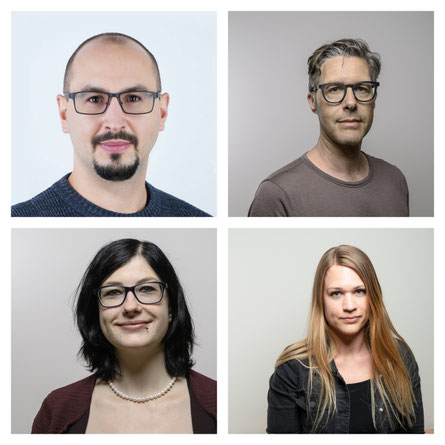 «Christoph Pfister, Jan Koch, Christine Chaouch und Chiara Pajarola» (von links nach rechts sowie oben nach unten) © CANTIENICA AG