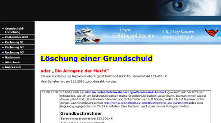 HypoVereinsbank - Löschung einer Grundschuld, oder die Arroganz der Macht