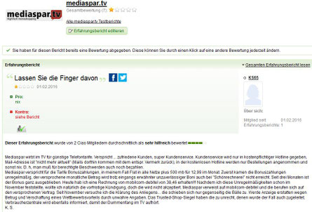 Mediaspar zahlt Bonus nicht
