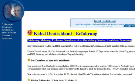 Schlechte Erfahrung mit Kabeldeutschland