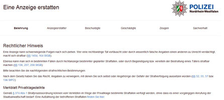 Strafanzeige Online Nrw Strafanzeige Online Nrw