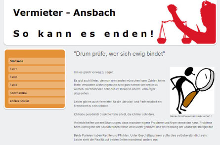 Ärger mit Vermietern, Mietern in Ansbach