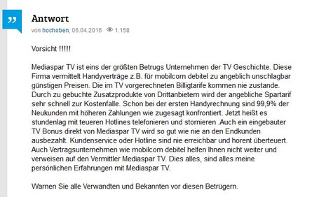 Mediaspar ist das größte Betrugs Unternehmen der TV Geschichte