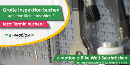 günstige e-Bike Inspektion in der e-motion e-Bike Welt Saarbrücken