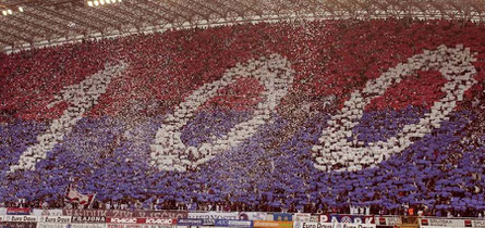 Coreografia per i 100 anni dell'Hajduk