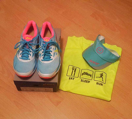 Neues Schuhwerk von Asics und Visier von Zoot. Vom Shirt fehlt mir leider die Marke.