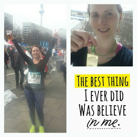 Ich, beim Berlin Halbmarathon 2015. Ein Mega Event!!!