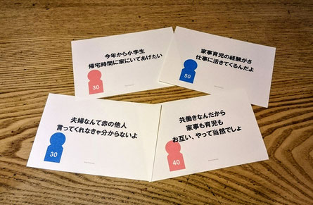 ワークで使用した「価値観カード」の一部（©kei hiratsuka）