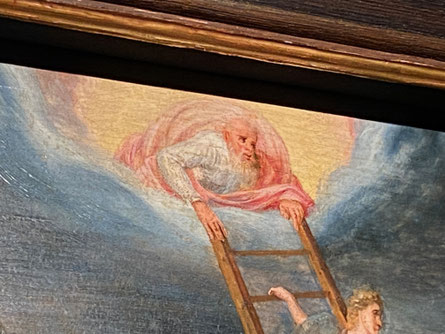 Maastricht - Schatkamer OLV - In 'Droom van Jakob' houdt God Zelf de ladder vast. ThP 230411