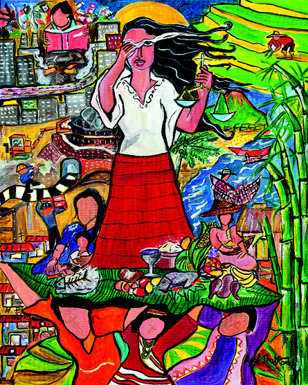 Bildtitel: "A Glimpse of the Philippine Situation", von der philippinischen Künstlerin Rowena Apol Laxamana Sta Rosa