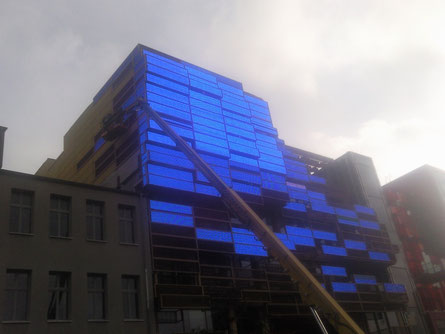 Das neue Klubhaus St. Pauli am Spielbudenplatz kurz vor der Fertigstellung