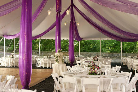 decoración carpa con telas