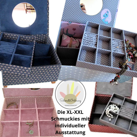 handgemachtes Geschenk mit Name, viele Schmuckkästchen klein mit Fächern individuell von SchönsteOrdnung Box KunstHandwerk Bayern