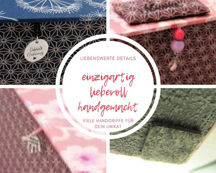 kleine Schmuckkästchen einzigartig handgemacht mit Schmuckanhängern als Öffner, Filzfüßen, Handmade-Anhänger, Zertifikat