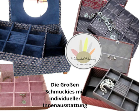 handgemachtes Geschenk mit Name, viele Schmuckkästchen groß mit Fächern individuell von SchönsteOrdnung Box KunstHandwerk Bayern
