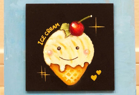 納涼！チョークアートでアイスクリームを描いてみよう！