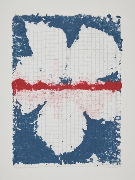 RESISTANCE – BLOOM AT NIGHT. 2019, pulp painting, handmade hemp paper, embedded grid, edition of 8 unique pieces in series, photo © materialmatters 