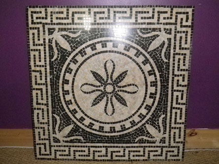 mosaïque en  noir et blanc marbre