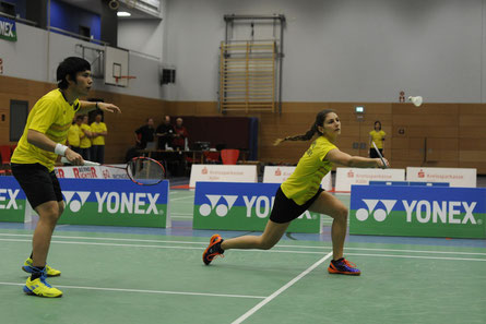 Jones Ralfy Jansen und Eva Janssens steuerten im Mixed einen Punkt zum 5:0-Sieg des DBV bei. Foto: Claudia Pauli.