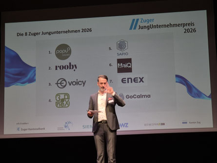 Moderation zum Zuger JungUnternehmerpreis 2026 © Foto: Bellone Franchise Consulting GmbH