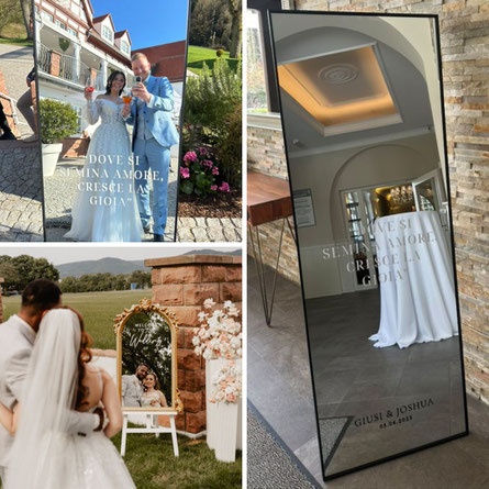 Selfie Spiegel Hochzeit mieten Rhein-Neckar Das Letter Atelier