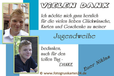 Dankeskarten Jugendweihe Mit Ihren Fotos Wunschtext Gestaltet
