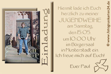 Einladungen Jugendweihe Mit Ihren Fotos Wunschtext Gestaltet 