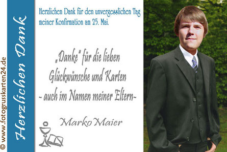 Dankeskarten Konfirmation Mit Ihren Fotos Wunschtext Gestaltet
