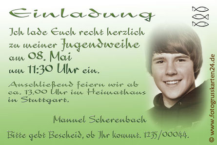 Einladungen Jugendweihe Mit Ihren Fotos Wunschtext Gestaltet