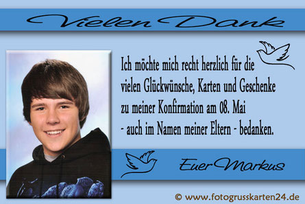 Dankeskarten Konfirmation Mit Ihren Fotos Wunschtext Gestaltet