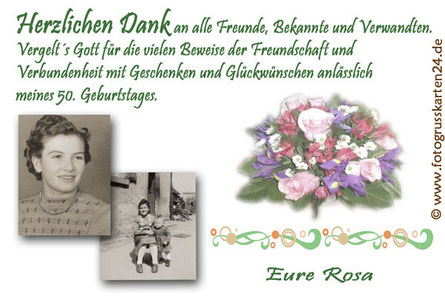 Dankeskarten Zum Geburtstag Mit Ihren Fotos Wunschtext Gestaltet