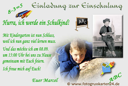 Einladungen Schulanfang Mit Ihren Fotos Wunschtext Gestaltet