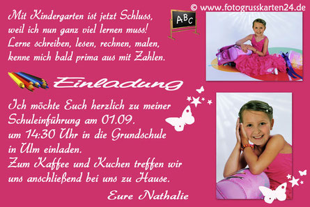 Einladungen Schulanfang Mit Ihren Fotos Wunschtext Gestaltet