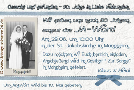 Einladungen Goldhochzeit Mit Ihren Fotos Wunschtext Gestaltet