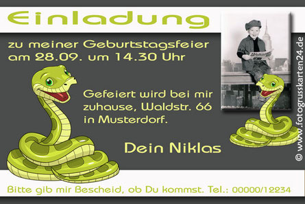 Einladungen Kinder Tiere Mit Ihren Fotos Wunschtext Gestaltet