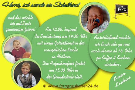 Einladungen Schulanfang Mit Ihren Fotos Wunschtext Gestaltet