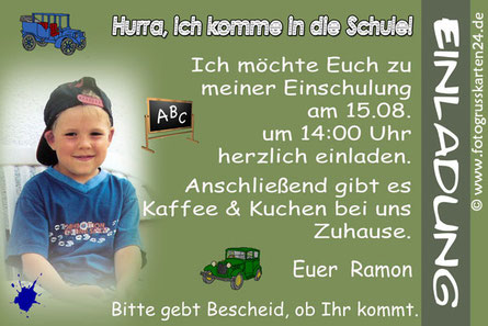 Einladungen Schulanfang Mit Ihren Fotos Wunschtext Gestaltet