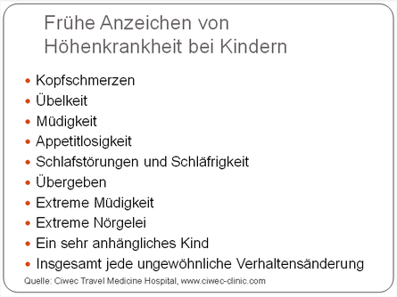 Frühe Warnzeichen der Höhenkrankheit bei Kindern
