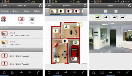 App Übersicht Siemens SPC Alarmzentralen, Abfrage von Systemzuständen, presented by SafeTech