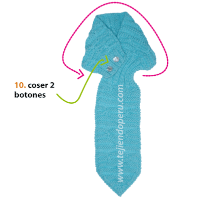 Cómo tejer una bufanda tipo corbata en dos agujas o palitos para damas