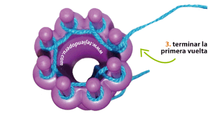 Cómo tejer cordones en telar circular de 3 a más clavos